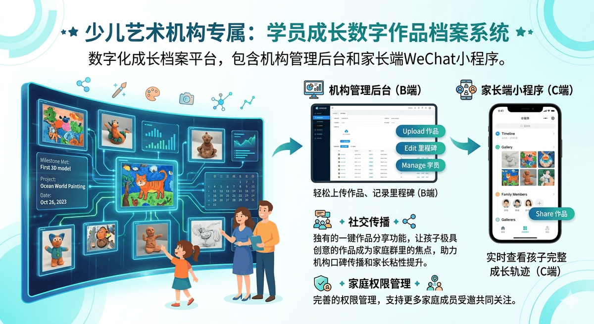 孩子成长作品墙小程序